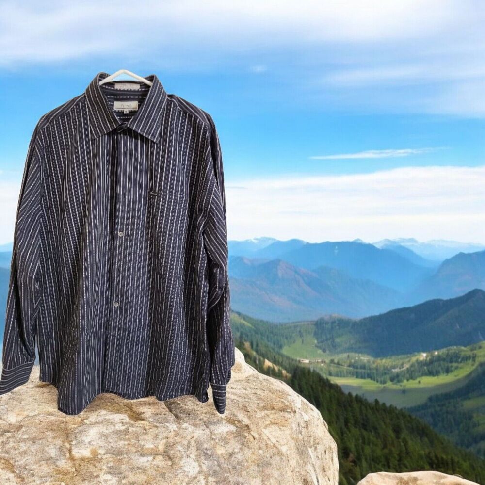 Faconnable Mens Long Sleeve Button Down Shirt Size XL